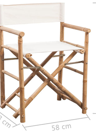 Regisseursstoelen 2 st inklapbaar bamboe en canvas