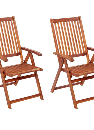 Tuinstoelen inklapbaar 2 st massief acaciahout bruin