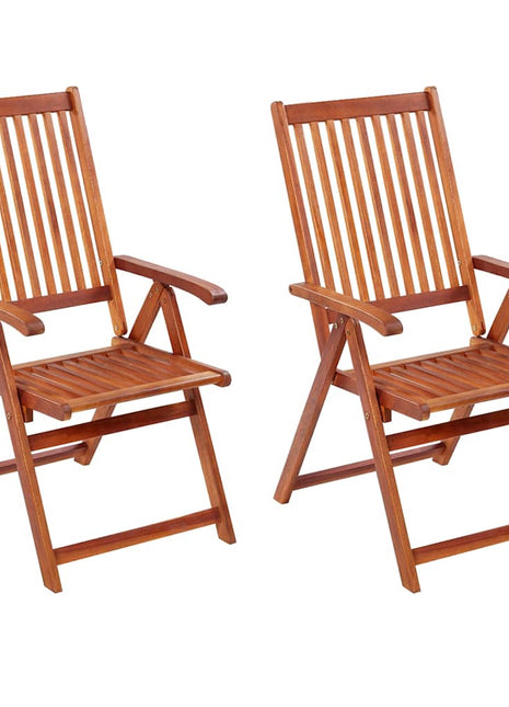 Tuinstoelen inklapbaar 2 st massief acaciahout bruin