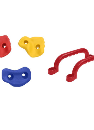 Schommelzitjes 2 st met klimstenen polyetheen blauw