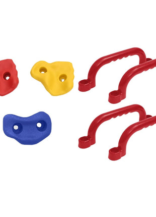 Schommelzitjes 2 st met klimstenen polyetheen blauw