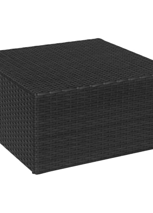 Tuinstoel met voetenbank poly rattan zwart