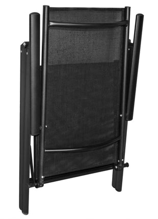 Tuinstoelen inklapbaar 2 st aluminium en textileen zwart