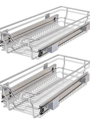 Draadmanden uittrekbaar 2 st 300 mm zilverkleurig