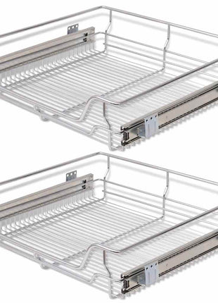 Draadmanden uittrekbaar 2 st 600 mm zilverkleurig