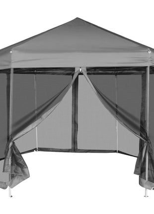 Partytent Pop-Up Zeshoekig Met 6 Zijwanden 3,6X3,1 M