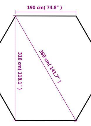 Partytent Pop-Up Zeshoekig Met 6 Zijwanden 3,6X3,1 M