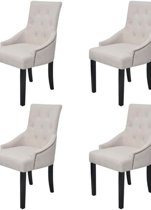 Eetkamerstoelen Stof Crèmegrijs