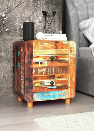 Nachtkastje 43X33X51 Cm Massief Gerecycled Hout