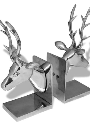 Boekensteunen Herten 2 Stuks Aluminium Zilver