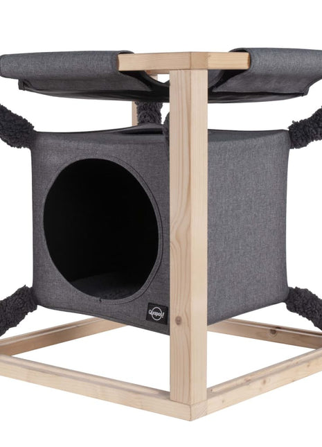 Kattenbed met hangmat Catcube M 54x54x54 cm grijs