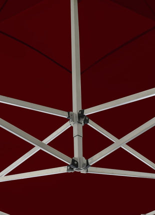 Partytent inklapbaar met wanden 3x3 m aluminium wijnrood