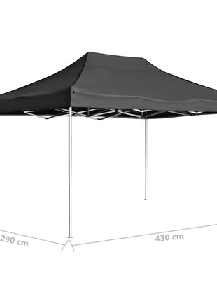 Partytent professioneel inklapbaar 4,5x3 m aluminium antraciet