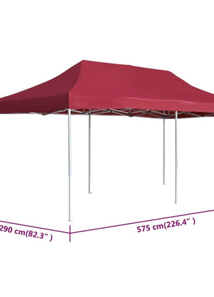 Partytent professioneel inklapbaar 6x3 m aluminium wijnrood