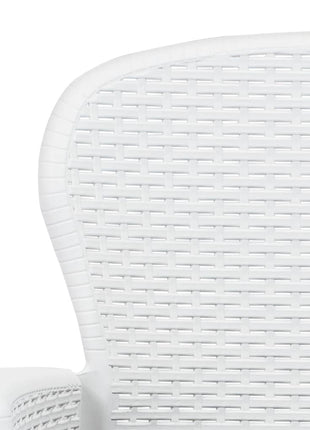 Tuinstoel 2 st met kussen rattan-look kunststof wit