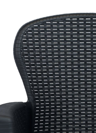 Tuinstoelen 2 st met kussen rattan-look kunststof antraciet