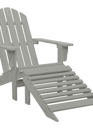 Tuinstoel met voetenbank hout grijs