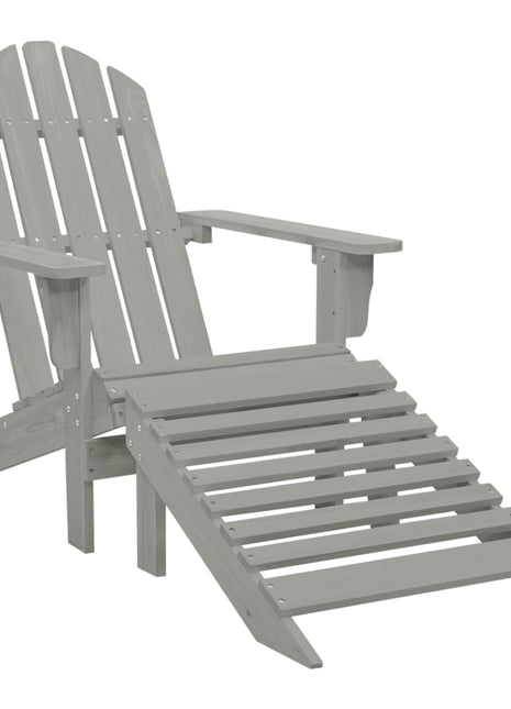 Tuinstoel met voetenbank hout grijs