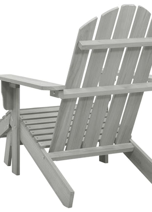 Tuinstoel met voetenbank hout grijs