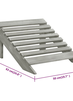Tuinstoel met voetenbank hout grijs