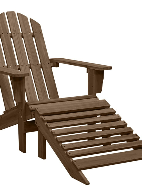 Tuinstoel met voetenbank hout bruin