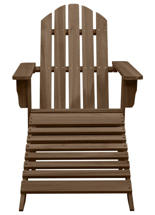 Tuinstoel met voetenbank hout bruin