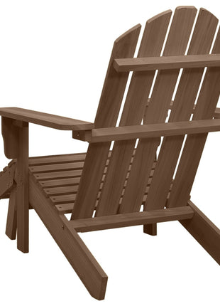 Tuinstoel met voetenbank hout bruin