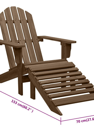 Tuinstoel met voetenbank hout bruin