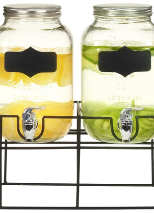 Drankdispensers 2 St Met Standaard 2 X 4 L Glas