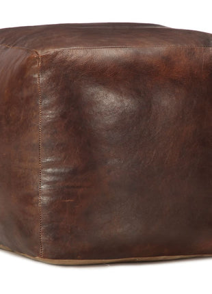 Poef 40X40X40 Cm Echt Geitenleer