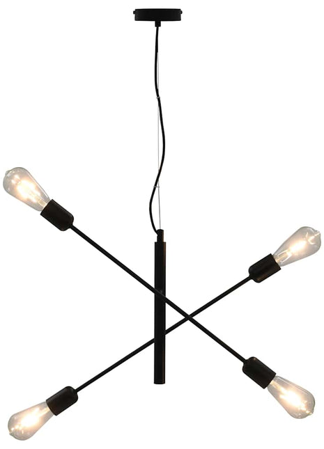 Plafondlamp met filament peren 2 W E27 zwart