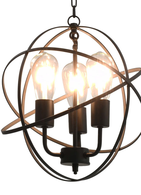 Hanglamp rond 3xE27 zwart