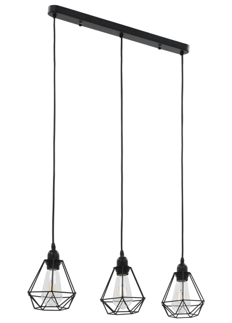 Plafondlamp Met Diamantvormig 3Xe27 Zwart