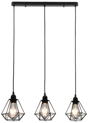 Plafondlamp Met Diamantvormig 3Xe27 Zwart