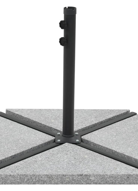 Parasolvoetplaten 4 st driehoekig 60 kg graniet grijs