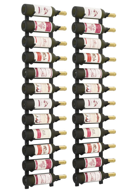 Wijnrekken Wandmontage Voor 12 Flessen 2 St Ijzer Zwart