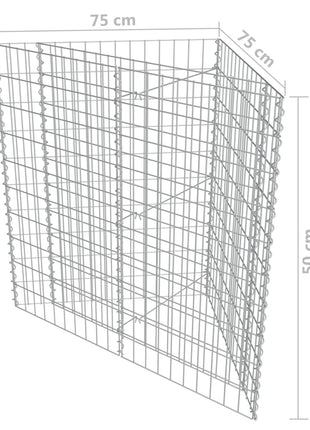 Gabion plantenbak verhoogd 75x75x50 cm gegalvaniseerd staal