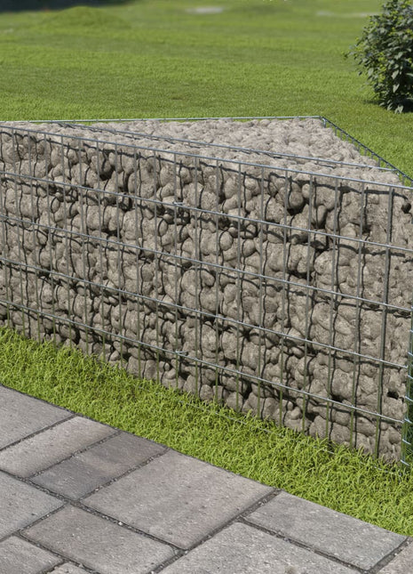 Gabion plantenbak verhoogd 75x75x50 cm gegalvaniseerd staal