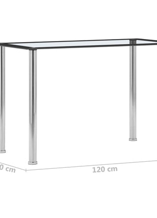 Eettafel 120X60X75 Cm Gehard Glas Zwart En Transparant