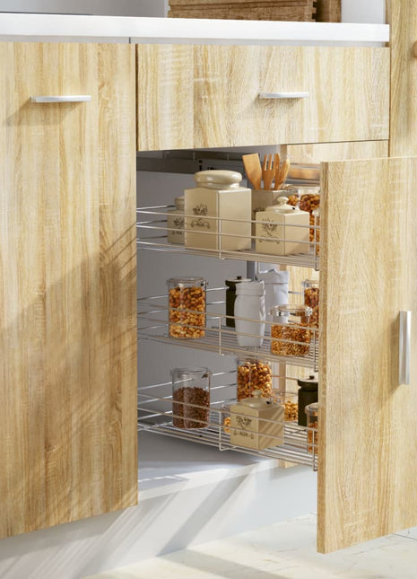 Draadmand Uittrekbaar 3-Laags 47X15,5X55,5 Cm Zilverkleurig