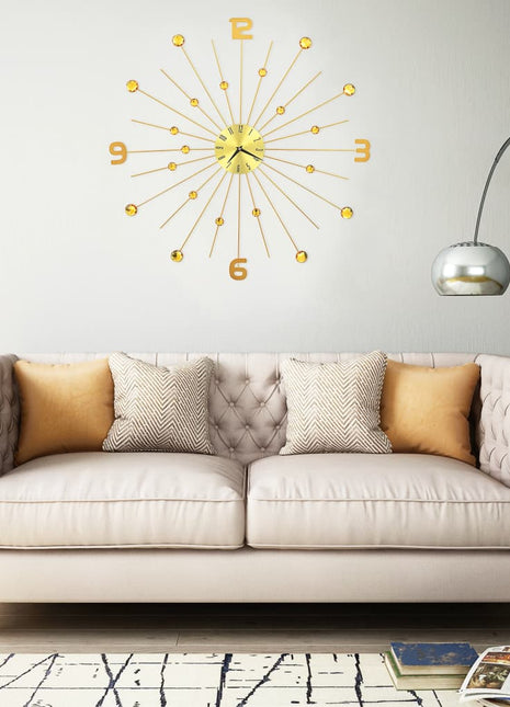 Wandklok 70 cm metaal goudkleurig