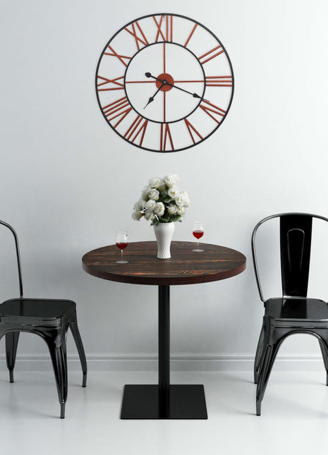 Wandklok 58 cm metaal rood