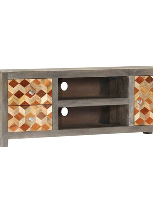 Tv-Meubel 120X30X40 Cm Massief Mangohout Grijs