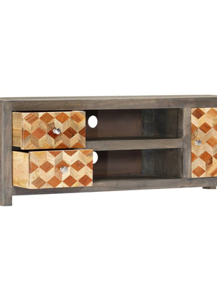 Tv-Meubel 120X30X40 Cm Massief Mangohout Grijs