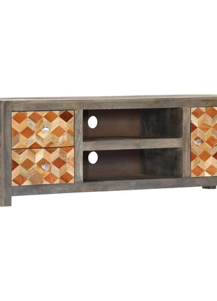 Tv-Meubel 120X30X40 Cm Massief Mangohout Grijs