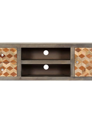 Tv-Meubel 120X30X40 Cm Massief Mangohout Grijs