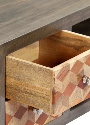 Tv-Meubel 120X30X40 Cm Massief Mangohout Grijs