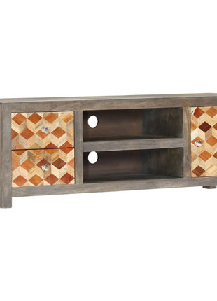 Tv-Meubel 120X30X40 Cm Massief Mangohout Grijs