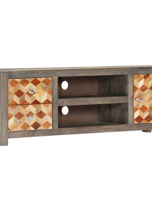 Tv-Meubel 120X30X40 Cm Massief Mangohout Grijs