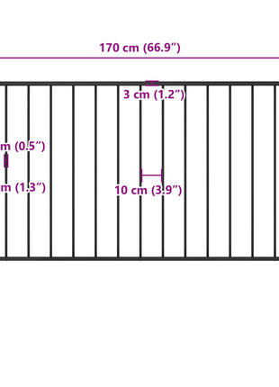 Schuttingpaneel Met Palen Gepoedercoat Staal 1,81X1 M